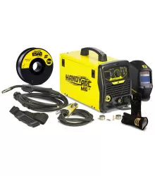 KIT Máquina de Solda Inversora HandyArc MIG 160i + Arame Mig Uso Sem Gás 1,0mm 5kg + Luva MD Black + Máscara Swarm A10