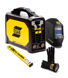 KIT Máquina de Solda Inversora ESAB Rogue LHN 242i + Máscara Swarm A10 + Luva MD Black + Eletrodo ESAB OK Na Medida - OK 61.30 E308-17 - 3,25mm 30 unids.
