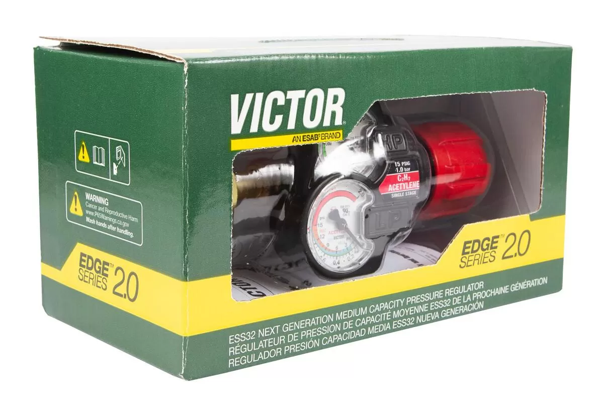 Regulador De Pressão Acetileno Para Cilindro VICTOR Edge 2.0