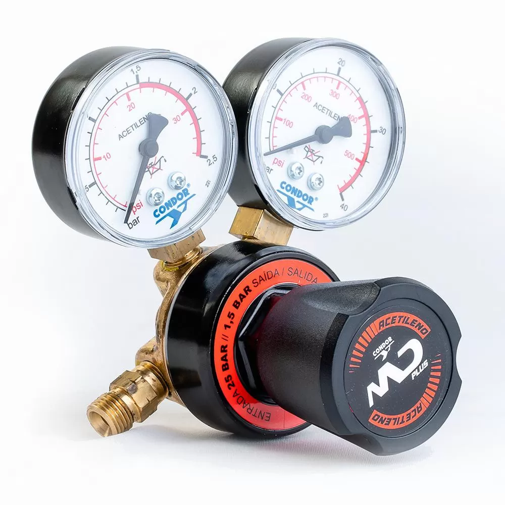 Regulador de Pressão MD Plus 1,5 Acetileno Para Cilindro CONDOR
