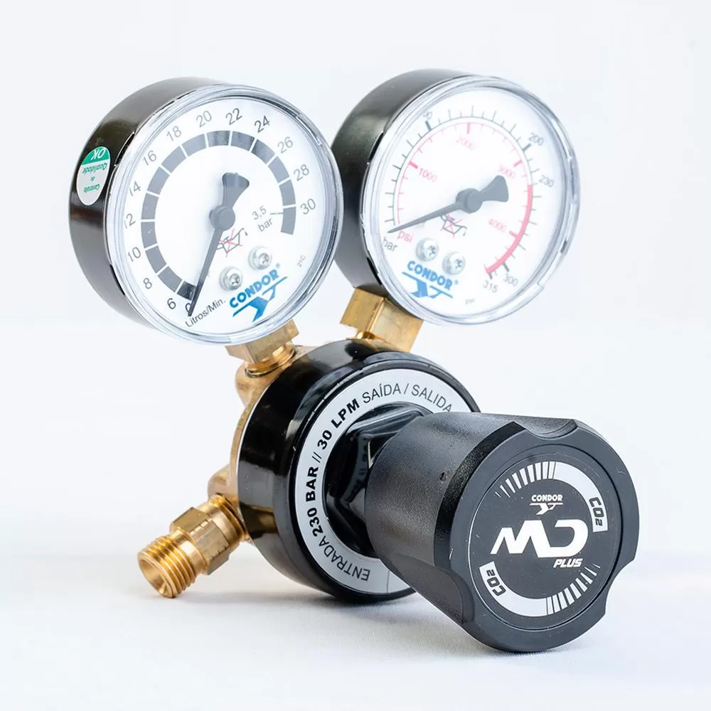 Regulador De Pressão MD Plus G30 CO2 Para Cilindro CONDOR