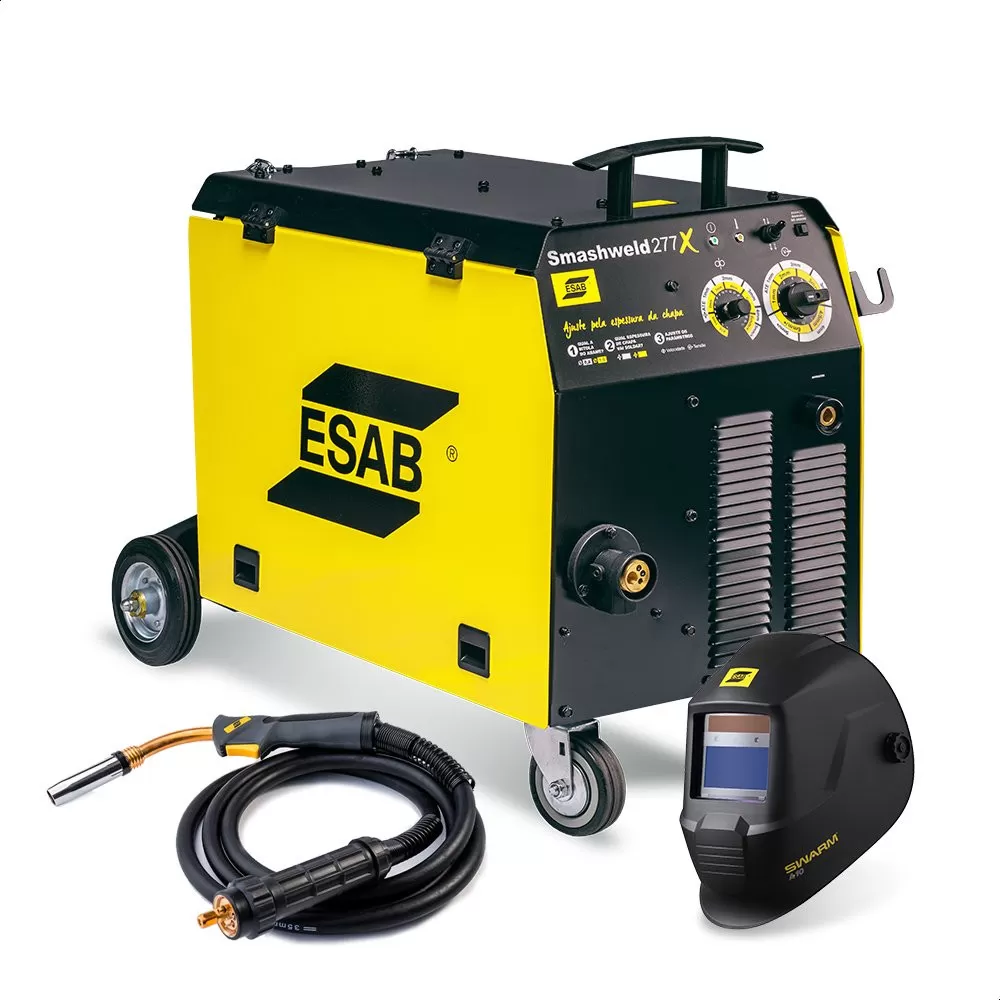 KIT Máquina de Solda ESAB Smashweld 277x + Handytorch HT360 3m + Máscara Swarm A10