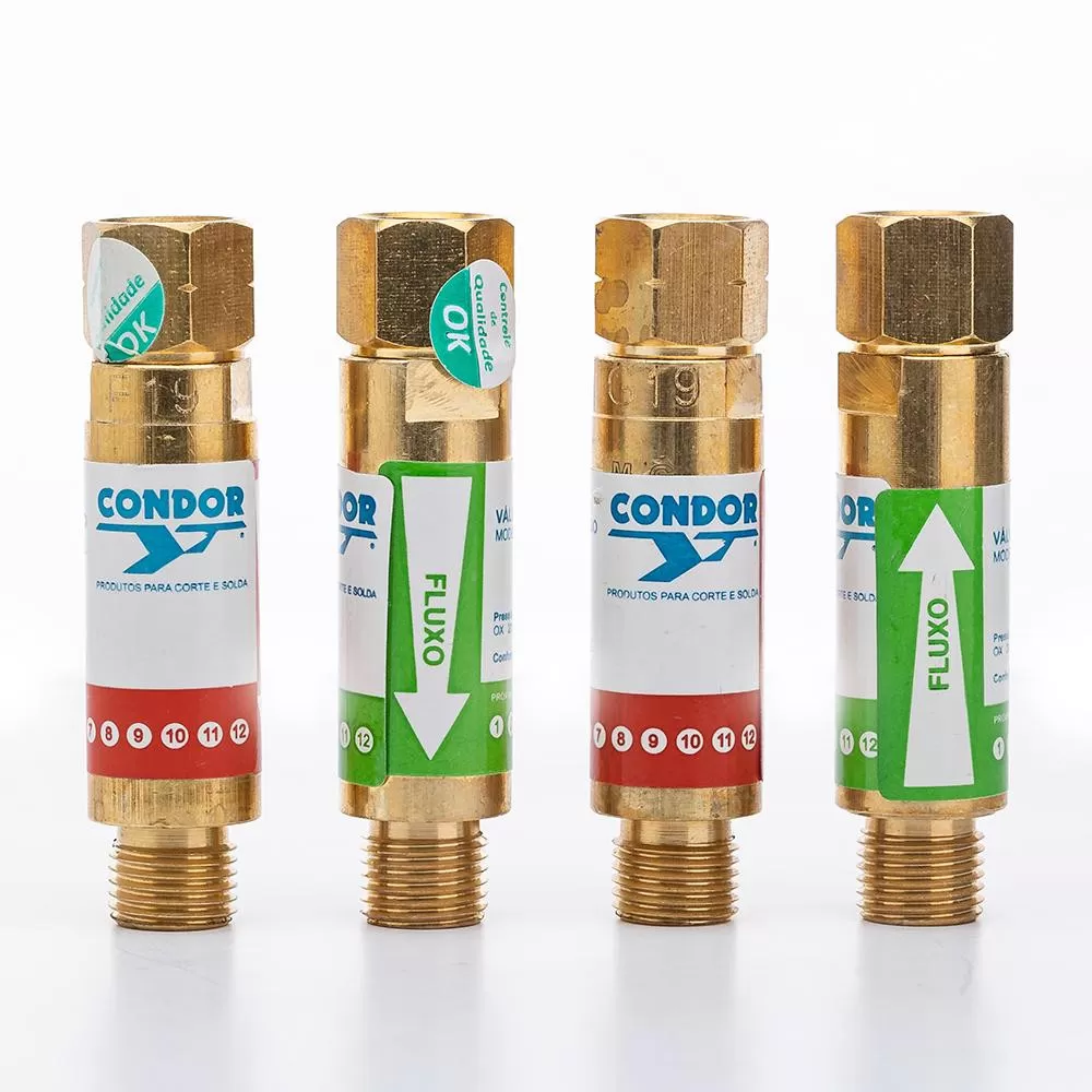Válvula Corta Fogo 9/16" Unf Oxigênio Para Regulador Vcf Ro CONDOR